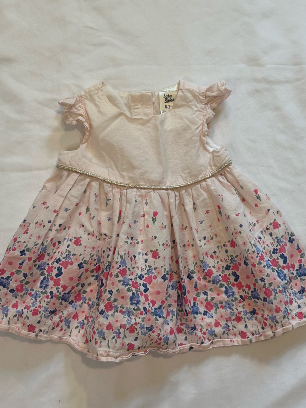 Baby B'gosh Pink and Blue Floral Dress Size 0-3Months